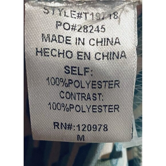 Entro Top Womens Medium Retro Boho Print Button Up Hi Low Hem Boxy Oversized - Picture 6 of 8